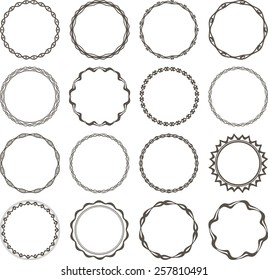 Set of 16 simple round frames.