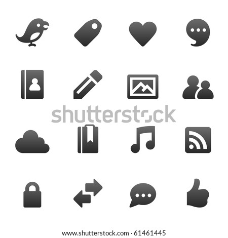 Set of 16 social media networking web icons