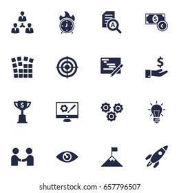 Set Of 16 Startup Icons Set.Collection Of Achievement, Repair Service, Rocket And Other Elements.