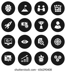 Set Of 16 Strategy Icons Set.Collection Of Achievement, Money Growth, Rocket And Other Elements.