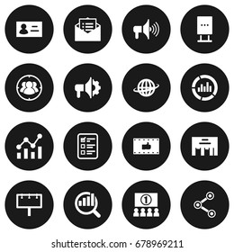 Set Of 16 Trade Icons Set.Collection Of Statistics, Placard, Billboard And Other Elements.