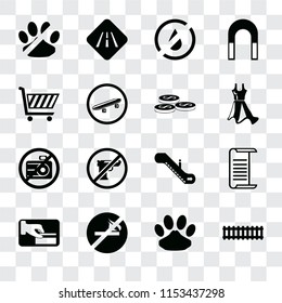 Set Of 16 transparent icons such as Train, Pet, No smoking, Card payment, List, pets, Shopping cart, camera, Coins, transparency icon pack, pixel perfect