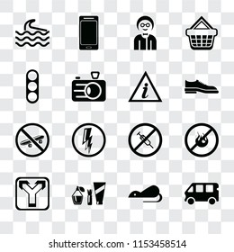 Set Of 16 transparent icons such as Bus, Rats, Cosmetics, Junction, No fire, Wave, Traffic light, Skateboard, Information point, transparency icon pack, pixel perfect