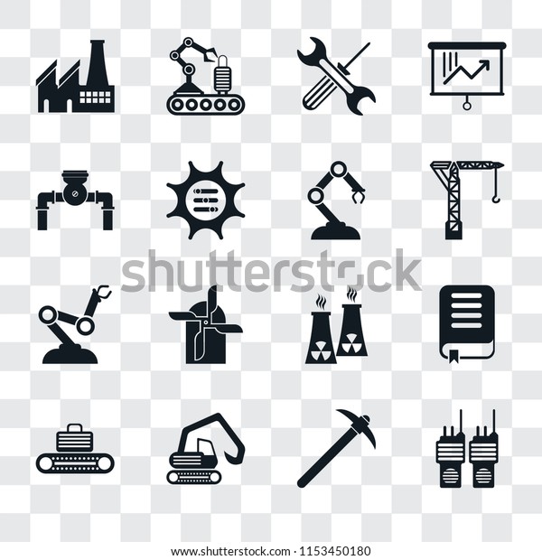 Set 16 Transparent Icons Such Walkie Stock Vector Royalty Free