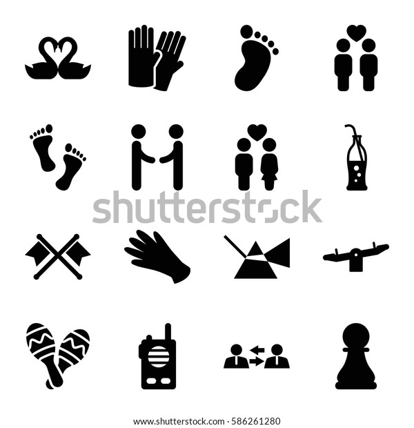 Set 16 Two Filled Icons Such Stock Vektorgrafik Lizenzfrei