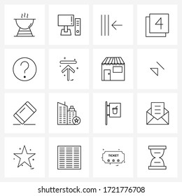 Set of 16 UI Icons and symbols for information; four; pc; page; paginate Vector Illustration