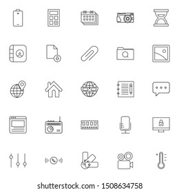 Set 16 of UI and UX icon in modern thin line style. High quality outline interface symbols for website design and mobile apps. Simple user interface linear sign isolated on white background.