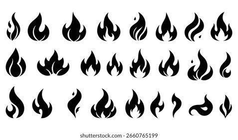 Set of 16 Unique Fire Icons