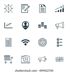 Set Of 16 Universal Editable Icons For Marketing, Statistics And Human Resources Topics. Includes Icons Such As Board, Schedule, Investment And More.