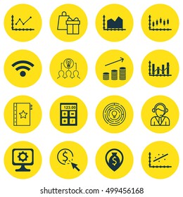 Set Of 16 Universal Editable Icons For Education, SEO And Business Management Topics