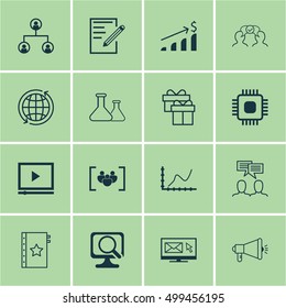 Set Of 16 Universal Editable Icons For Education, Human Resources And Airport Topics. Includes Icons Such As Discussion, Chemical, Paper And More.