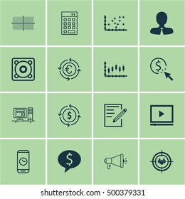 Set Of 16 Universal Editable Icons For Human Resources, Education And Computer Hardware Topics. Includes Icons Such As Square Diagram, Paper, Call Duration And More.