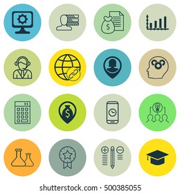 Set Of 16 Universal Editable Icons For Marketing, Project Management And Computer Hardware Topics. Includes Icons Such As Personal Skills, PC, Report And More.