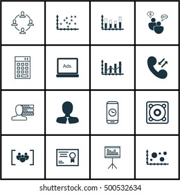 Set Of 16 Universal Editable Icons For SEO, Computer Hardware And Human Resources Topics. Includes Icons Such As SEO Brainstorm, Cellular Data, Digital Media And More.
