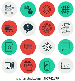 Set Of 16 Universal Editable Icons For Human Resources, Travel And SEO Topics. Includes Icons Such As Bars Chart, Report, Call Duration And More.