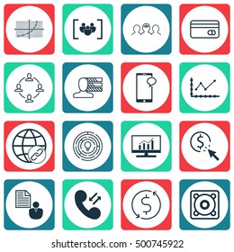Set Of 16 Universal Editable Icons For Human Resources, Advertising And Computer Hardware Topics. Includes Icons Such As Line Up, Coaching, Innovation And More.