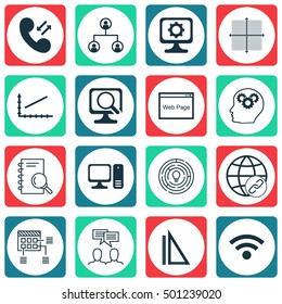 Set Of 16 Universal Editable Icons For Statistics, Human Resources And Education Topics. Includes Icons Such As PC, Innovation, Laptop And More.