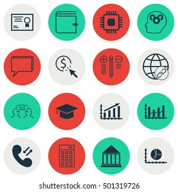 Set Of 16 Universal Editable Icons For SEO, Human Resources And Advertising Topics. Includes Icons Such As Cooperation, Raise Diagram, Cellular Data And More.