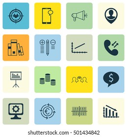 Set Of 16 Universal Editable Icons For Human Resources, Statistics And Education Topics. Includes Icons Such As Focus Group, Line Up, Library And More.