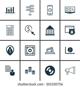 Set Of 16 Universal Editable Icons For Project Management, SEO And Marketing Topics. Includes Icons Such As Opportunity, Blank Cd, Newsletter And More.