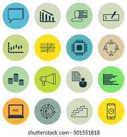 Set Of 16 Universal Editable Icons For Travel, Statistics And Airport Topics. Includes Icons Such As Announcement, Bank Payment, Call Duration And More.