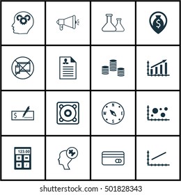 Set Of 16 Universal Editable Icons For Human Resources, Travel And Hr Topics. Includes Icons Such As Plastic Card, Money, Money Navigation And More.