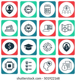 Set Of 16 Universal Editable Icons For Transportation, Airport And Traveling Topics. Includes Icons Such As Report, Money Navigation, Job Applicants And More.