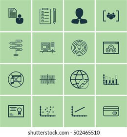 Set Of 16 Universal Editable Icons. Can Be Used For Web, Mobile And App Design. Includes Icons Such As Plot Diagram, Cosinus Diagram, Segmented Bar Graph And More.
