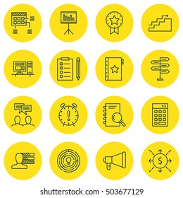 Set Of 16 Universal Editable Icons. Can Be Used For Web, Mobile And App Design. Includes Icons Such As Warranty, Personal Skills, Growth And More.
