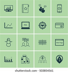 Set Of 16 Universal Editable Icons. Can Be Used For Web, Mobile And App Design. Includes Icons Such As Warranty, Sinus Graph, SEO Brainstorm And More.
