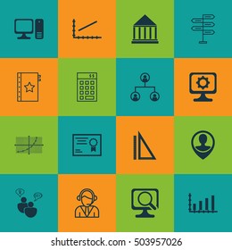 Set Of 16 Universal Editable Icons. Can Be Used For Web, Mobile And App Design. Includes Icons Such As Measurement, Opportunity, SEO Brainstorm And More.
