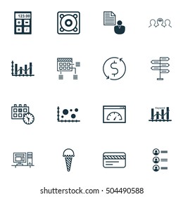 Set Of 16 Universal Editable Icons. Can Be Used For Web, Mobile And App Design. Includes Icons Such As Financial, Loading Speed, Opportunity And More.