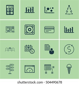 Set Of 16 Universal Editable Icons. Can Be Used For Web, Mobile And App Design. Includes Icons Such As Coaching, Financial, Opportunity And More.