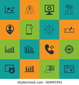 Set Of 16 Universal Editable Icons. Can Be Used For Web, Mobile And App Design. Includes Icons Such As Certificate, Cellular Data, Security And More.