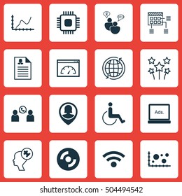 Set Of 16 Universal Editable Icons. Can Be Used For Web, Mobile And App Design. Includes Icons Such As Human Mind, Pin Employee, Comparison And More.