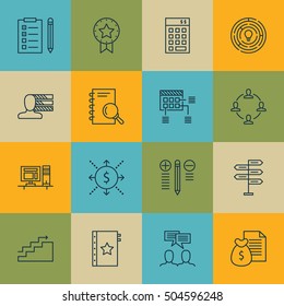 Set Of 16 Universal Editable Icons. Can Be Used For Web, Mobile And App Design. Includes Icons Such As Opportunity, Schedule, Personal Skills And More.