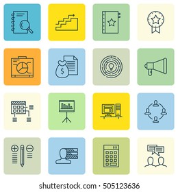 Set Of 16 Universal Editable Icons. Can Be Used For Web, Mobile And App Design. Includes Icons Such As Innovation, Investment, Present Badge And More.