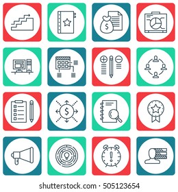 Set Of 16 Universal Editable Icons. Can Be Used For Web, Mobile And App Design. Includes Icons Such As Personal Skills, Reminder, Board And More.