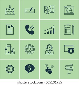 Set Of 16 Universal Editable Icons. Can Be Used For Web, Mobile And App Design. Includes Icons Such As Operator, Female Application, SEO Brainstorm And More.