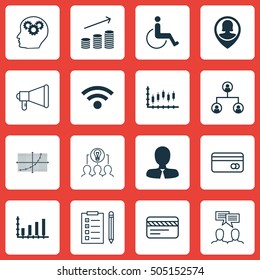 Set Of 16 Universal Editable Icons. Can Be Used For Web, Mobile And App Design. Includes Icons Such As Line Grid, Dynamics, Tree Structure And More.
