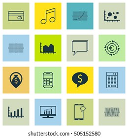 Set Of 16 Universal Editable Icons. Can Be Used For Web, Mobile And App Design. Includes Icons Such As Business Deal, Conference, Currency Recycle And More.