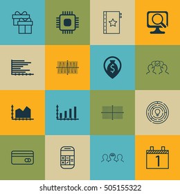 Set Of 16 Universal Editable Icons. Can Be Used For Web, Mobile And App Design. Includes Icons Such As Cosinus Diagram, Calculation, Warranty And More.
