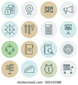Set Of 16 Universal Editable Icons. Can Be Used For Web, Mobile And App Design. Includes Icons Such As Innovation, Growth, Time Management And More.