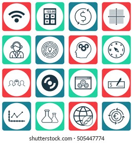 Set Of 16 Universal Editable Icons. Can Be Used For Web, Mobile And App Design. Includes Icons Such As Operator, Wireless, Connectivity And More.