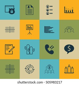 Set Of 16 Universal Editable Icons. Can Be Used For Web, Mobile And App Design. Includes Icons Such As Female Application, Paper, Square Diagram And More.