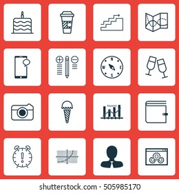 Set Of 16 Universal Editable Icons. Can Be Used For Web, Mobile And App Design. Includes Icons Such As Decision Making, Locate, Website Performance And More.