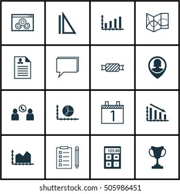 Set Of 16 Universal Editable Icons. Can Be Used For Web, Mobile And App Design. Includes Icons Such As Tournament, Sequence Graphics, Agenda And More.