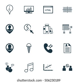 Set Of 16 Universal Editable Icons. Can Be Used For Web, Mobile And App Design. Includes Icons Such As SEO Brainstorm, PPC, Phone Conference And More.