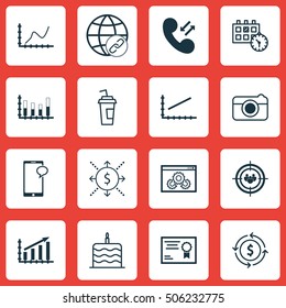 Set Of 16 Universal Editable Icons. Can Be Used For Web, Mobile And App Design. Includes Icons Such As Focus Group, Appointment, Website Performance And More.