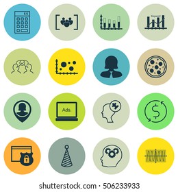 Set Of 16 Universal Editable Icons. Can Be Used For Web, Mobile And App Design. Includes Icons Such As Money Trasnfer, Pizza Meal, Comparison And More.